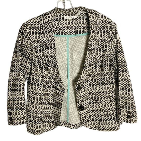 CAbi Black & Cream Printed Du Jour Cotton Office Blazer WMN'S SZ 4 - Picture 11 of 12